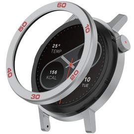 LOKEKE Compatible with CMF Watch Pro 2 Bezel Ring Adhesive Cover Anti Scratch Protection Cover Compatible with CMF Watch Pro2 Smartwatch with Screen Protector(Silver red)