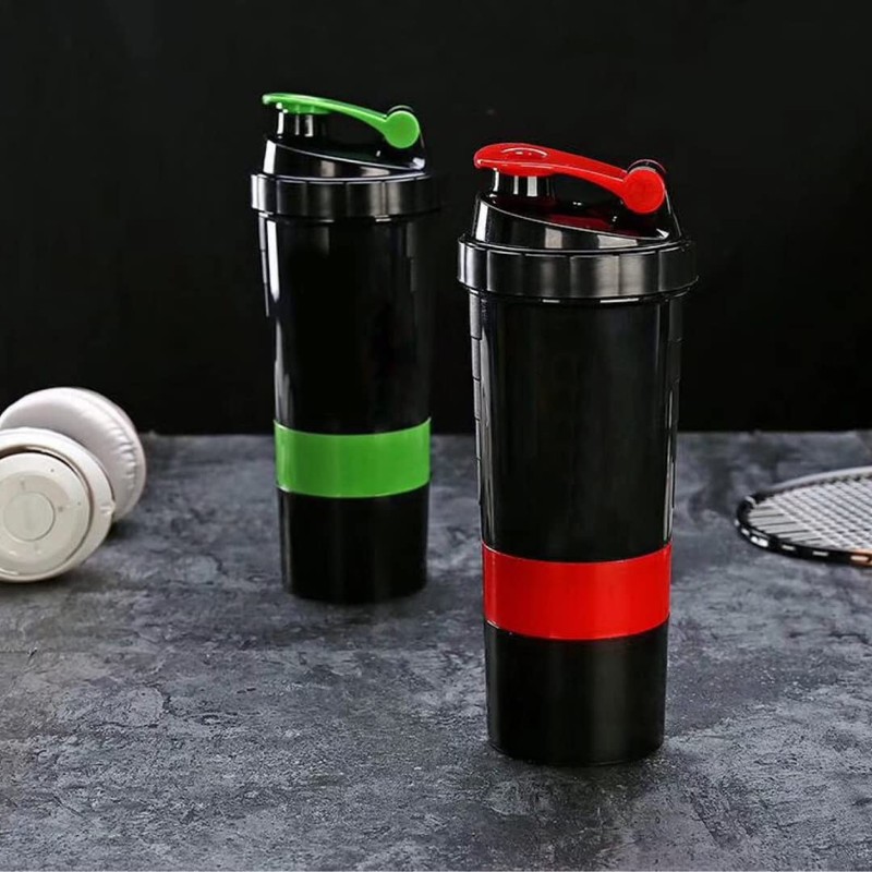 Protein Shaker with Powder Compartment Cup 500 ml Hand Premium