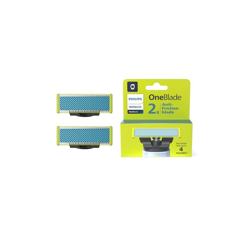 Philips Norelco OneBlade Anti-Friction Replacement Blade 2 pack, QP225/80