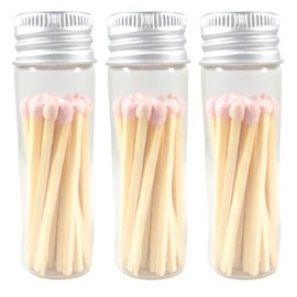 River Birch Decorative Matches in a Bottle with Striker - Cute & Colored Matches - 3 Bottles, Lilac Tip, 60 Matches