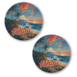 Maui Hawaii Pin Button 2.25 inch 2-Pack Haleakala Road to Hana – Pinback Button for Jeans Pants Shirt Backpack – Pins for Clothes Hat Cap ID45000