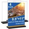 8.5 x 11 Acrylic Sign Holder - Vertical Double-Sided Table