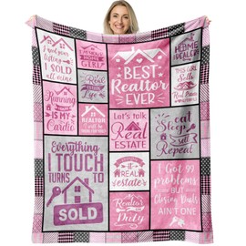 Christmas Realtor Gifts Blanket 60" x 50", Real Estate Agent Gifts, Xmas Realtor Gifts for Women, Gifts for Realtors Female, Gifts for A Real Estate Agent, Closing Gift for Realtors at Closing