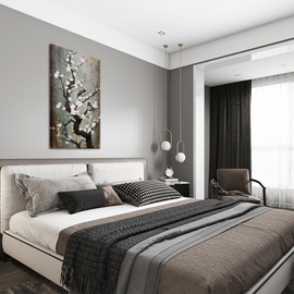 KREATIVE ARTS Graceful Birds on Plum Blossom Trees Canvas Wall Art - Giclee Floral Prints for Living Room & Bedroom Decor - Large 20x40 inch Vertical Artwork