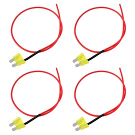 EMSea 4pcs Standard ATC Plug Fuse 20A with Cable Tapping Cable Length 40cm Car ATC Fuse for Car Vehicle Fuse Box for Automotive Electrical Systems Red/Yellow