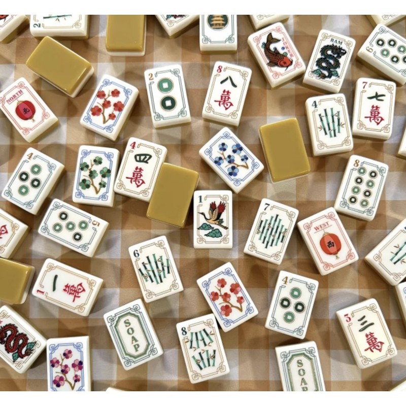,Mahjong Set with 160 Tiles,Turmeric Mahjong Tiles,Custom4-Layer American Mahjong Tiles,Acrylic
