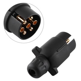 Keenso - Conector de 7 pines para remolque de 12 V de 7 de plástico, resistente a la intemperie, conector de extremo para remolques, semitrailers, caravanas (1 unidad) Auto