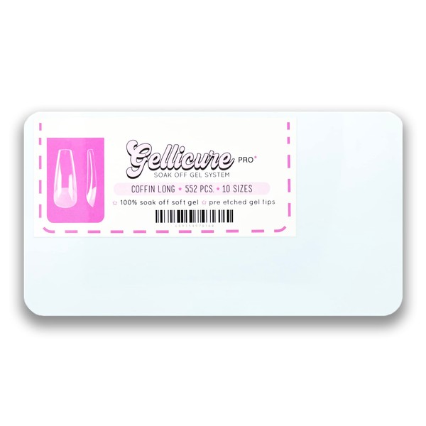 Gellicure Pro Pre-etched Gel-X Nail Tips - Coffin Long -