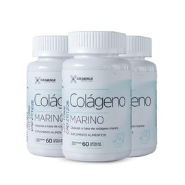 Colágeno Marino  Kit 3 Frascos en Cápsulas de 500 mg  60 Cápsulas Cada Uno  Suplemento Alimenticio Natural  Alta Biodisponibilidad                    