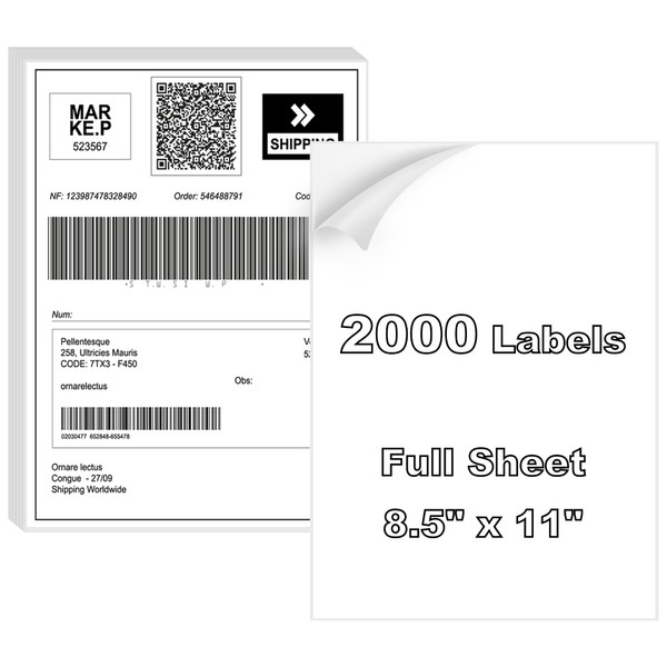 BESTIKER Full Sheet Labels 8.5” x 11” Shipping Labels Large
