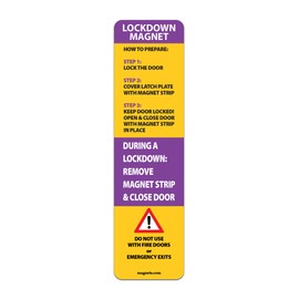 New and Improved! Magnetic Strips for School Lockdowns -Durable 30mil Magnetic Strip (Purple, 10)