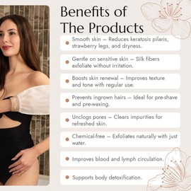 Feel Fine Turkish Exfoliating Mitt – 100% Natural Plant Silk Hammam Kese Glove for Men & Women | Handcrafted Skin Peeling Scrubber, Vegan Shower, Bath & Sauna Exfoliator (White & Light Pink)