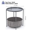 TOOLF End Table, Metal Nightstand, Coffee Round Table, Sofa Side