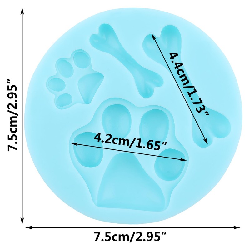 Cat Paw Fondant Mold Dog Paw Bone Silicone Mold