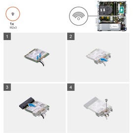 Deal4GO M.2 IPX4 WiFi Antenna WLAN Cable 17RDC K81HV w/ 2dBi Antenna Replacement for Dell Optiplex 3080 3090 5080 5090 7080 7090 (SFF), Gold