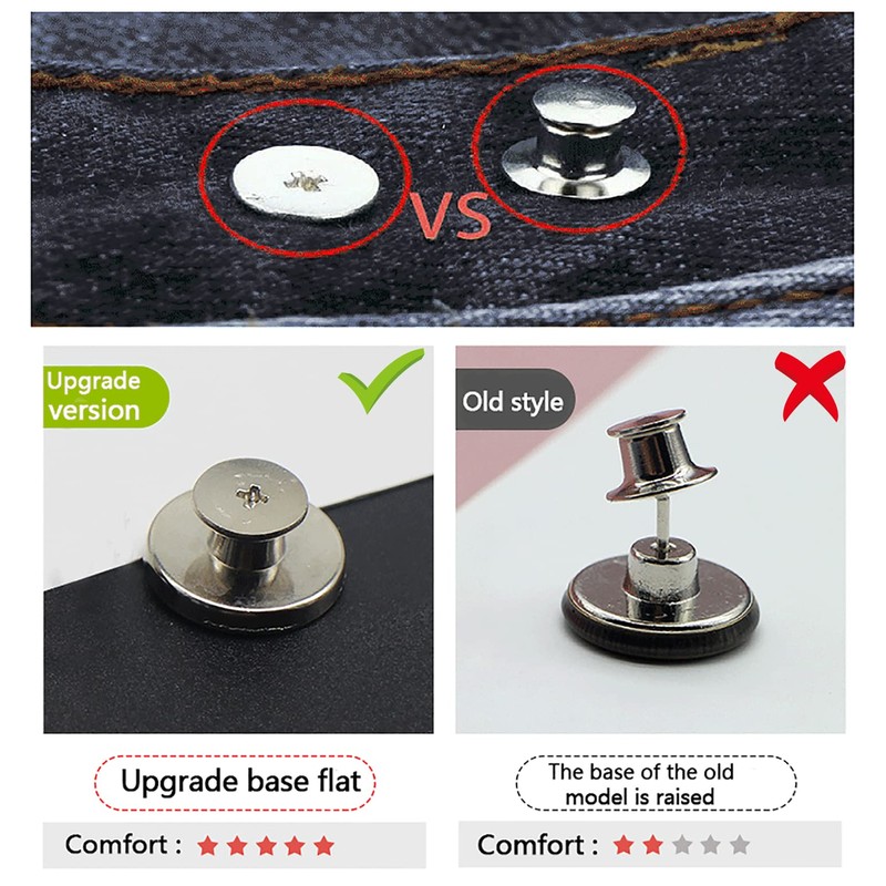 GIYOMI 20mm No Sewing Jeans Buttons Replacement Kit with Metal