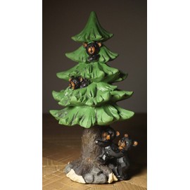 Lipco Black Bear Papa & Cubs Climbing Pine Tree
