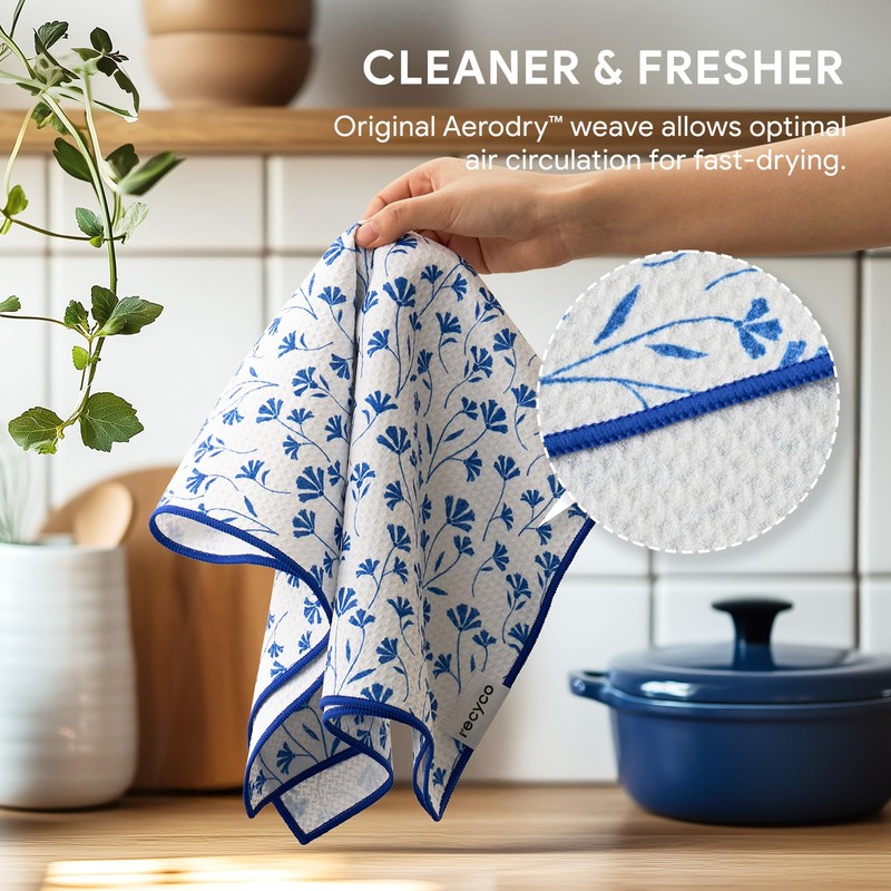 RECYCO Waffle Kitchen Towel Set of 2 - Quick Dry