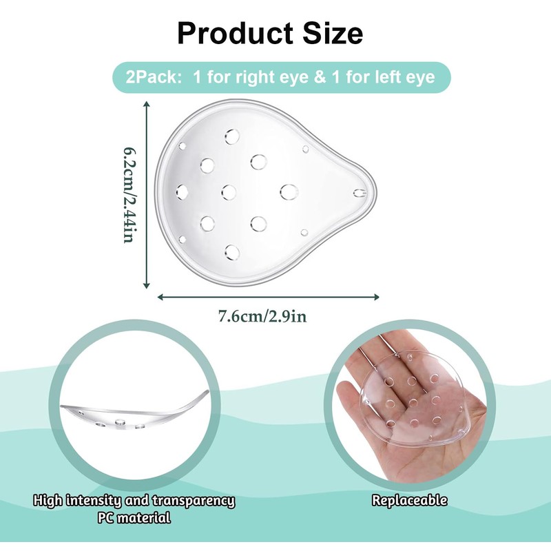 FSJLT 2pcs Clear Eye Shield for Cataract Surgery Hard Vented