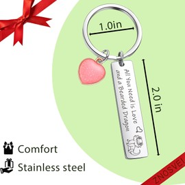 ZNOSVEI Bearded Dragon Lover Gift Sibling Gift Lizard Jewelry Pet Gift Bearded Dragon Keychain Grandson Keychain Vet Gift Bearded Dragon Mom Keychain Reptile Owner Gift