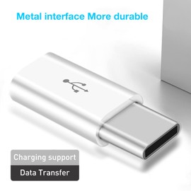 Wansurs 10 Pack Micro USB to USB C Adapter,USB Type C Adapter Convert Connector Compatible with all USB-C Phone Tablet Laptop PC (White)