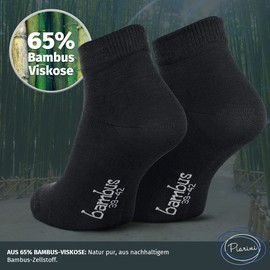 Piarini 6 Pairs of Bamboo Men's Socks Short Anti-Bacterial - 35-38