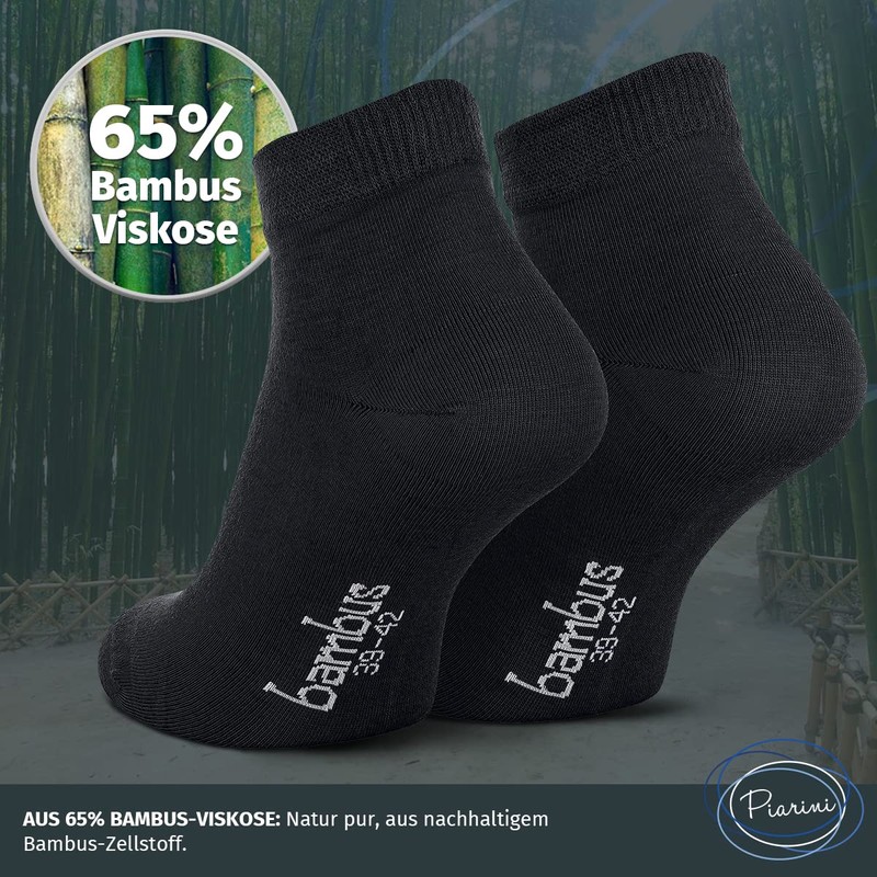 Piarini 6 Pairs of Bamboo Men's Socks Short Anti-Bacterial -