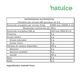 NATULCE | Isomalt Natulce 2 Kg | Ideal para Repostería y Decoración | Libre De Gluten