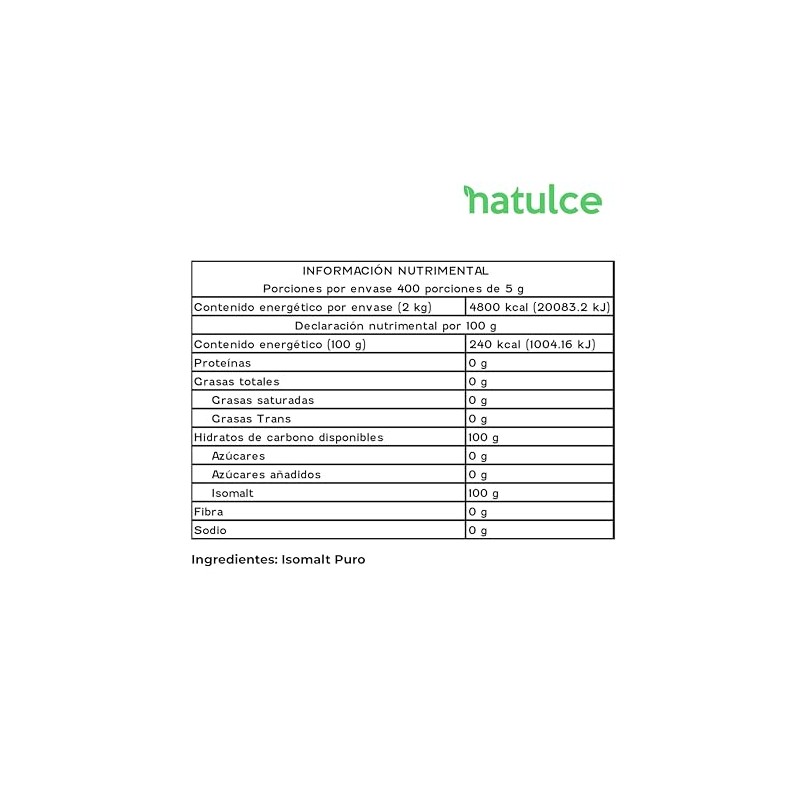 NATULCE | Isomalt Natulce 2 Kg | Ideal para Repostería