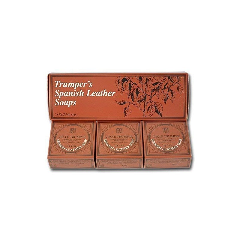Geo F. Trumper Spanish Leather Soaps, Box of Three 2.5oz