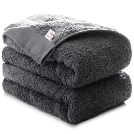 Trampalan Imabari Towel, Bath Towel, Set of 2, FuwaKaru, Made in Japan, Quick Drying, Water Absorbent, Lightweight, Thick, 100% Cotton (Charcoal Gray)