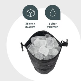 BOXIO - DRYBAG: 5L Waterproof Bag for Camping, Canoe, SUP, Boat & Outdoor - Food Safe Ice Bag Cool, Perfect Camping Accessory to Cool Shopping, black, Black