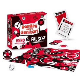 KANGUR Educational Game Quiz Card Game for Families and Educational Games | Children Against Parents, Real or Hard? | Italian Version | 54 Cards | Over 200 Questions | Game from 8 Years