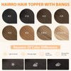 Hairro Human Hair Toppers For Women Wispy Air Bangs 3D