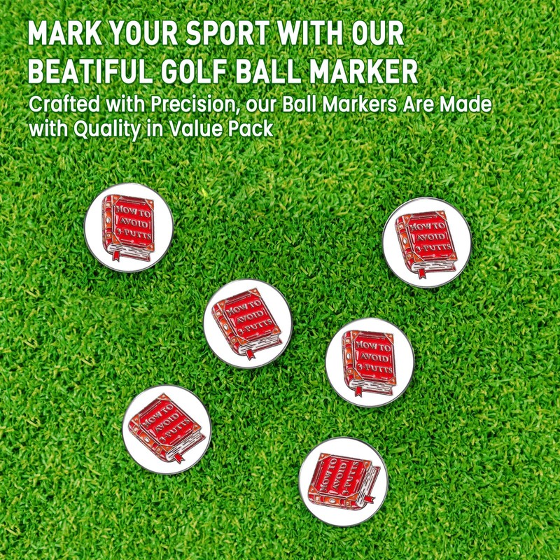 FINGER TEN Golf Ball Marker for Ladies Men Value 6