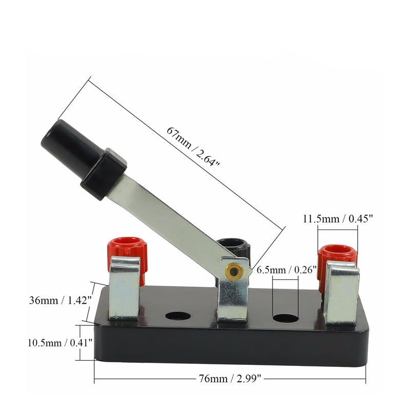 3Pcs Educational Single Pole Knife Switch Single Pole Double Throw