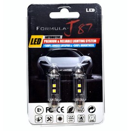 Formula-J87 LED Bulbs 3030 SMD 42mm 578 6411 212-2 211-2 – Interior Dome, Map, Door, Trunk, Cargo, Glove Box Light Replacement (Pack of 2) (Warm White)