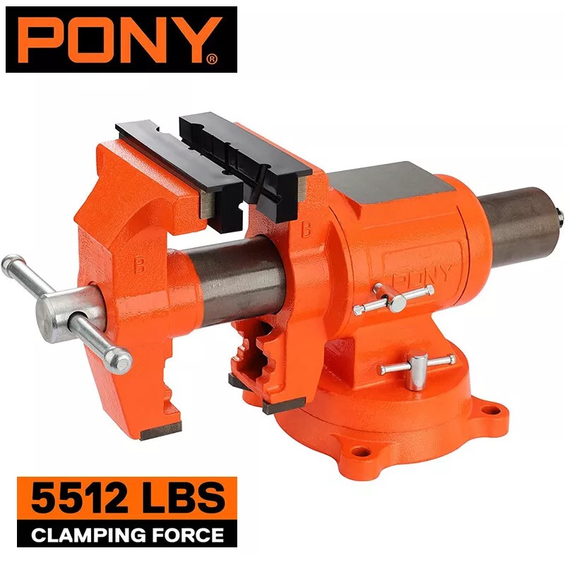 PONY Heavy Duty Bench Vise 5-inch Jaw Width and Opening
