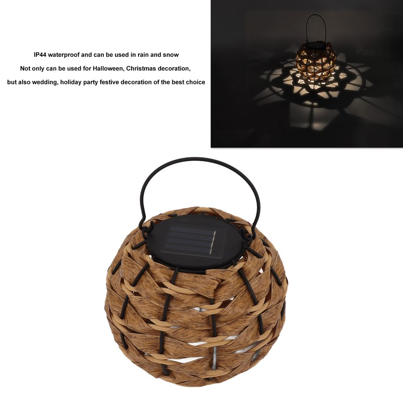 Outdoor Solar Lantern LED Waterproof Hollowed Rattan Ball Solar Hanging