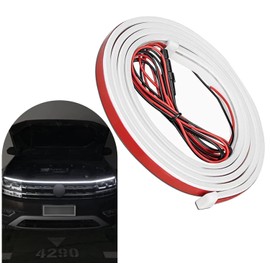 MLY 1PC Car Hood Gap LED Light Strip, 70" LED Hood Cool Decorative Light Bar, Through-Start Scanning Light Strip, Hidden Installation Waterproof, Universal Exterior Led Strip Lights for Car (White)