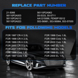 YOMALL Power Steering Pump 21-5066 for 1997 CR-V 1998 CR-V 1999 CR-V 2000 CR-V 2001 CR-V 2.0L, for 1996 Civic 1997 Civic 1998 Civic 1999 Civic 2000 Civic 1.6L, for 1997 EL 1998 EL 1999 EL 2000 EL 1.6L