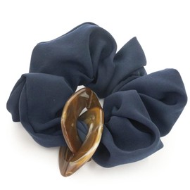 JewelVOX Scrunchie Hair Accessory, Tortoise Shell with Marble Charm, Women's, Popular, Adult, Cute, Stylish, Rubber