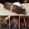 WOCCI 17mm Vintage Leather Watch Strap with Gold Buckle, Replacement