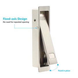 Dontay Pocket Door Pull Handle, Press Finger Edge Pull, Push Flush Mount Door Pull for Pocket Sliding Door, Recessed Rectangular Bypass Door Hardware, Low Profile Cabinet Pull (1, Brushed Nickel)