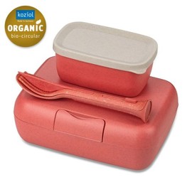 Koziol Candy Ready Set Lunch Box & Cutlery Nature – Coral