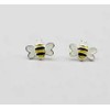 Iszie 925 Sterling Silver Cute Little Bee Enamel Stud Girls