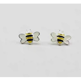 Iszie 925 Sterling Silver Cute Little Bee Enamel Stud Girls Women's Earrings