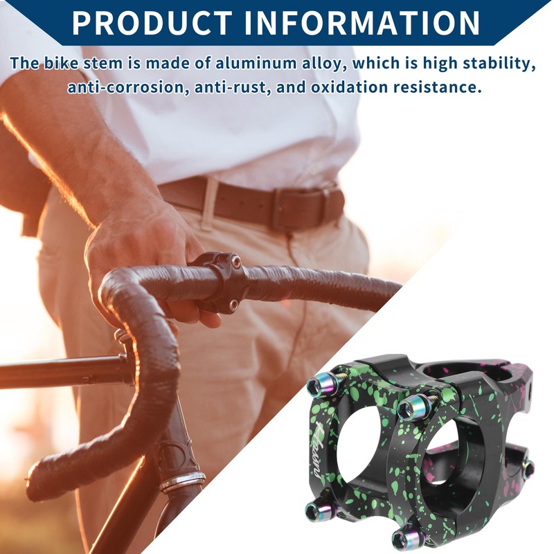 Hihaha Bicycle Stem/Short Handlebar Stem/for Bicycle/1 Piece Green Pink