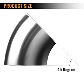 TorqTronX 4pcs OD 4 Inch 45 Degree Bend Tube Exhaust Elbow Pipe Thickness 0.06" (1.5mm) SS304 Stainless Steel Bend Tube for Car Customized Modified Exhaust System