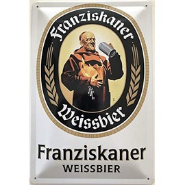 Deko7 Tin Sign 30 x 20 cm Franziskaner Weissbier